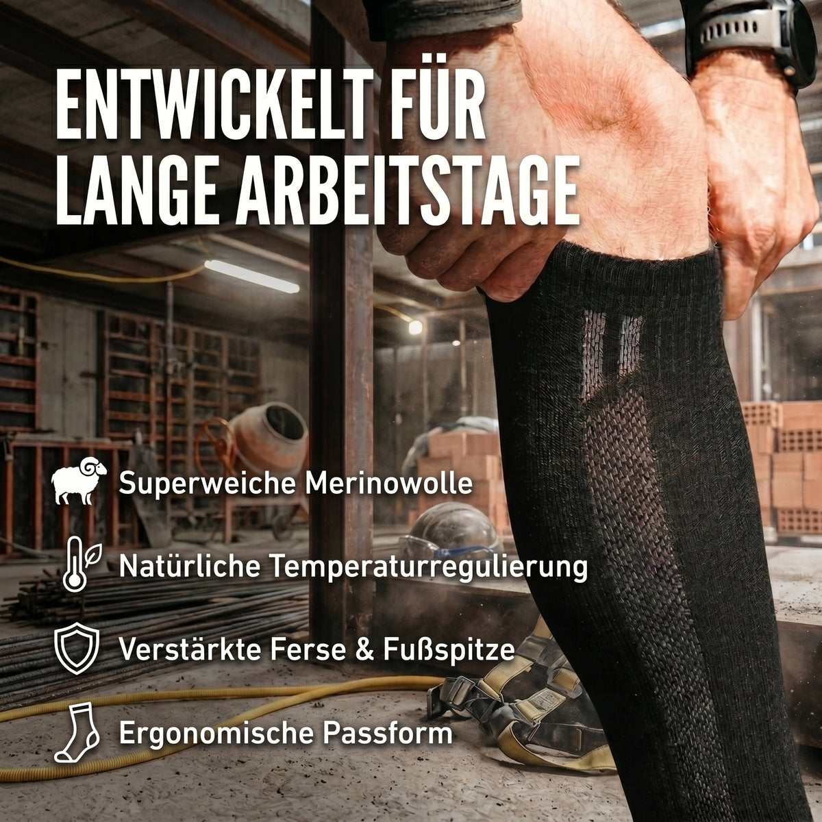 Performance Arbeitssocken aus Merinowolle